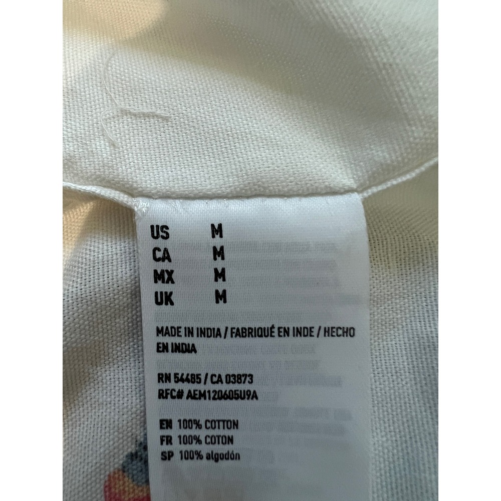 American Eagle Outfitters Mens Bird Print Button Down Shirt White Size M - Picture 9 of 14